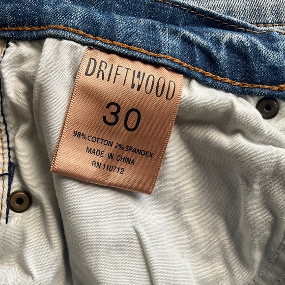 Driftwood JACKIE Hippie Floral Straight Leg Jeans Embroidered Boho Blue Pink 30 - Picture 7 of 7